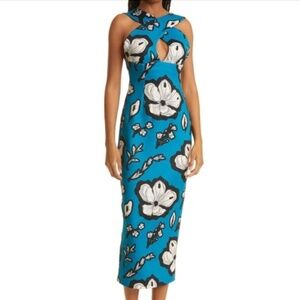 Kimberly Goldson. Chrissi‎ peppermint floral sheath dress.